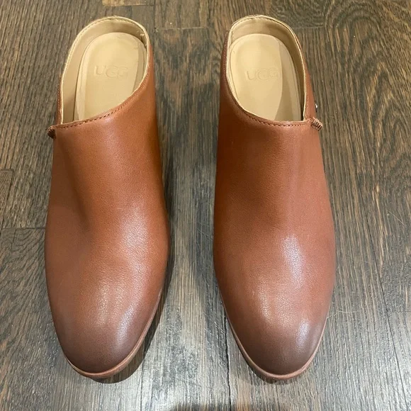 UGG brown ombre leather clogs with a 3 inch heel. - Picture 1 of 9